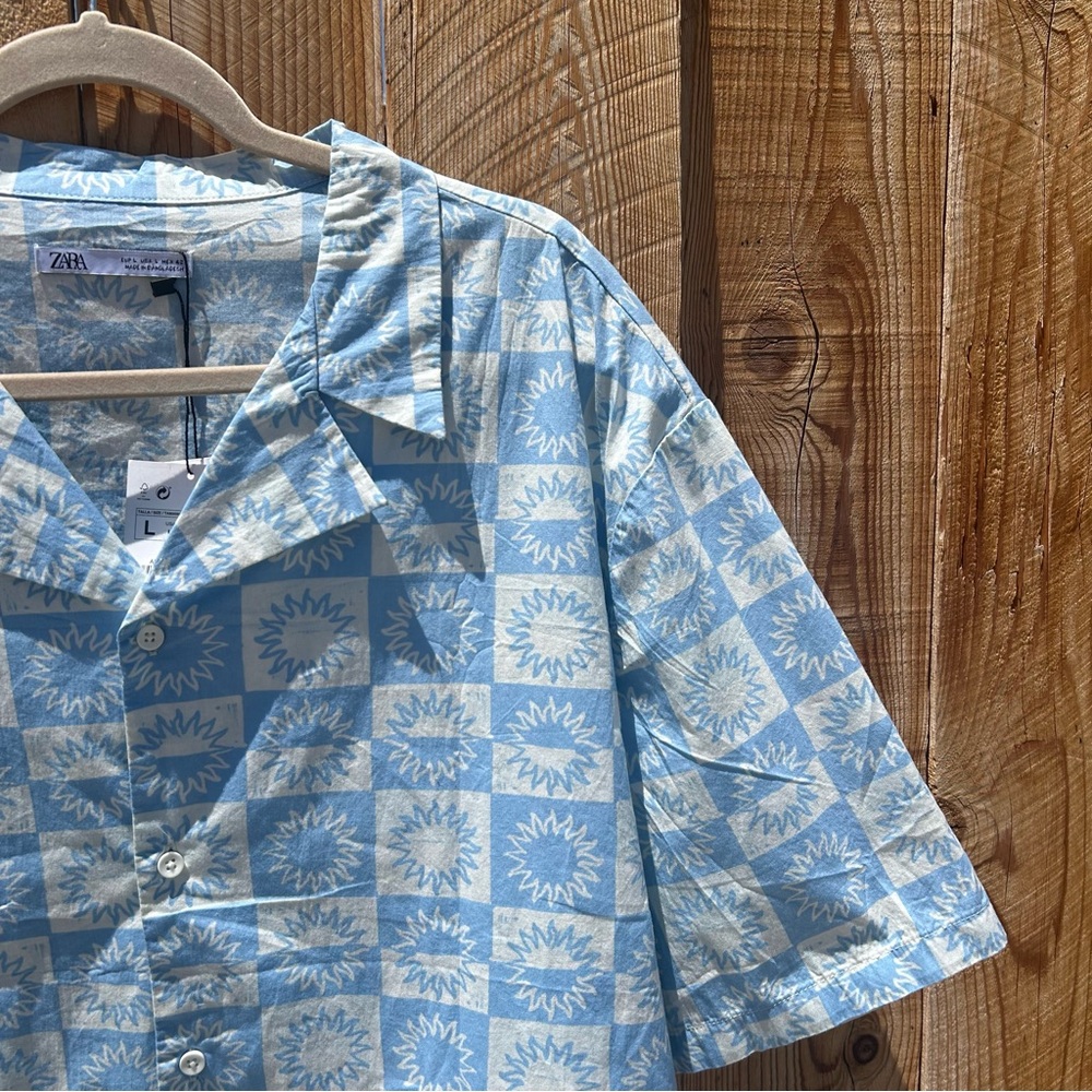 NWT Sun print Zara button shirt